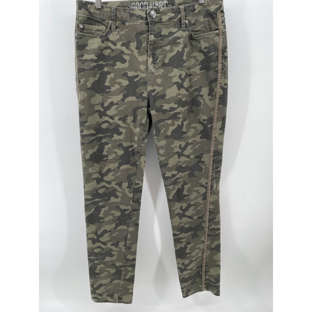 Ankle Camo Jeans Womens 12 Green Stretch Denim Pants Streetwear Utility Military